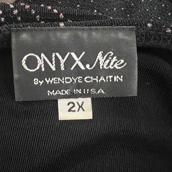 🔥🔥ONYX Nite 2 Piece Sleeveless Top And Jacket. Size 2X Black W/ Pink Sparkle - Picture 5 of 6